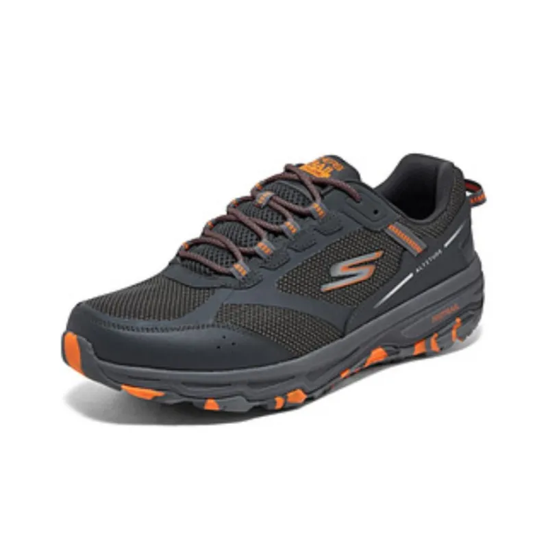 Skechers Cushioning Rebound Low Top Running Shoes Men's Gray Orange-2
