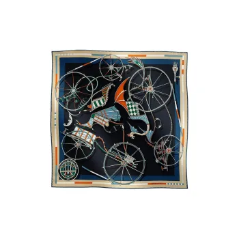 HERMES Silk Scarves Women's Black