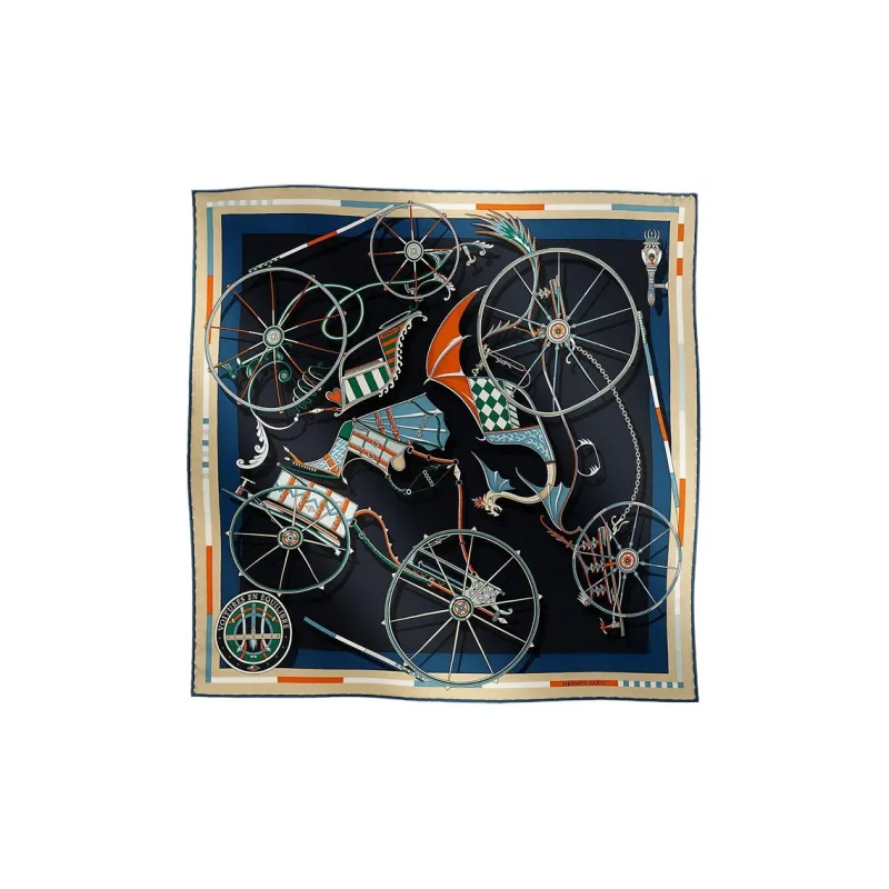 HERMES Silk Scarves Women's Black-0