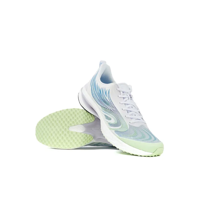 XTEP Fei Ling Cushioned Slip Resistant Abrasion Resistant Breathable Low Top Casual Running Shoes Women's White Blue-3