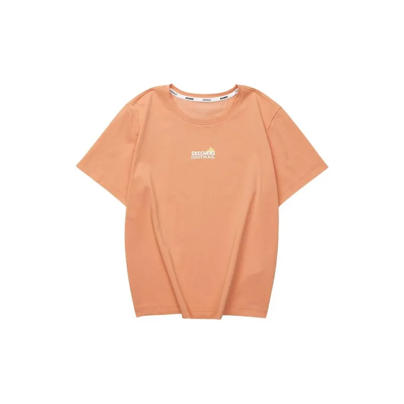 Skechers Drop Shoulder Sleeve T Shirt Women's Coral Orange-1