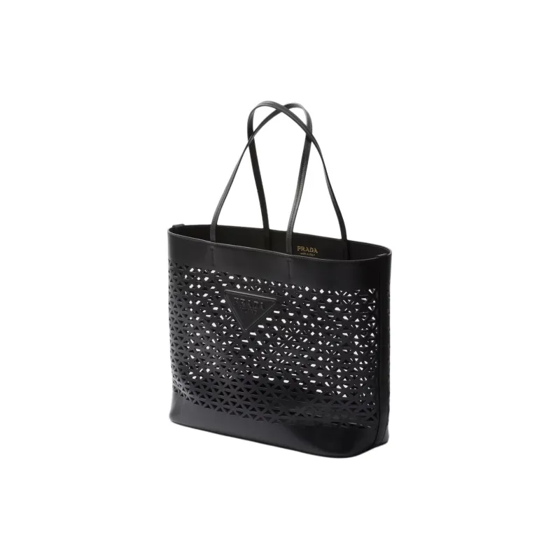 PRADA Leather Handbag Tubas Women's Black-1