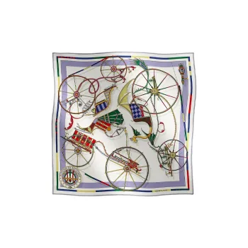HERMES Silk Scarves Women's Light Purple