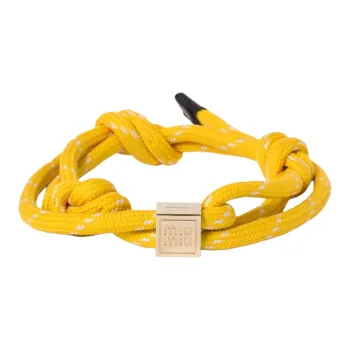 MIU MIU Logo engraved Cord Bracelet