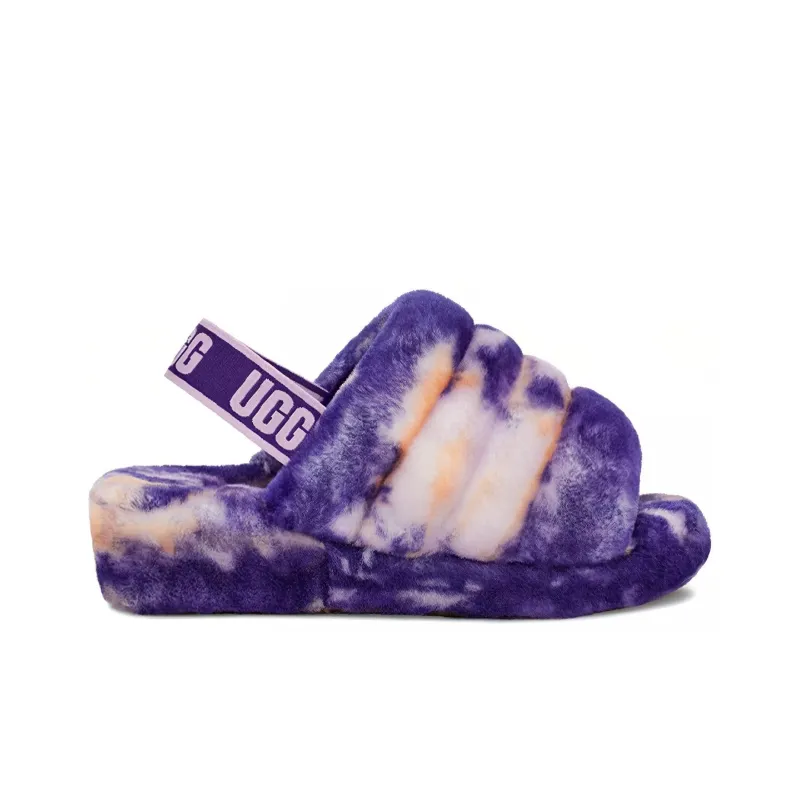 UGG Fluff Yeah Slide Marble Violet Night Women's-1