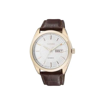 CITIZEN Mechanical Movement Genuine Leather Strap Watch 41mm Unisex White Dial