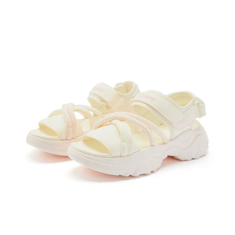 QIAODAN Beach Sandals Women's Hydrogen Pink Ivory-3