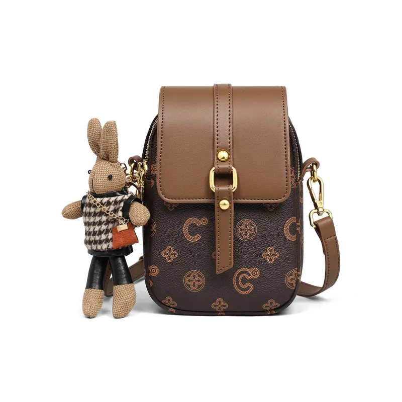 C°BANNER Synthetic Leather One Shoulder Small Square Bag Women's Nut Apricot/Coffee-4