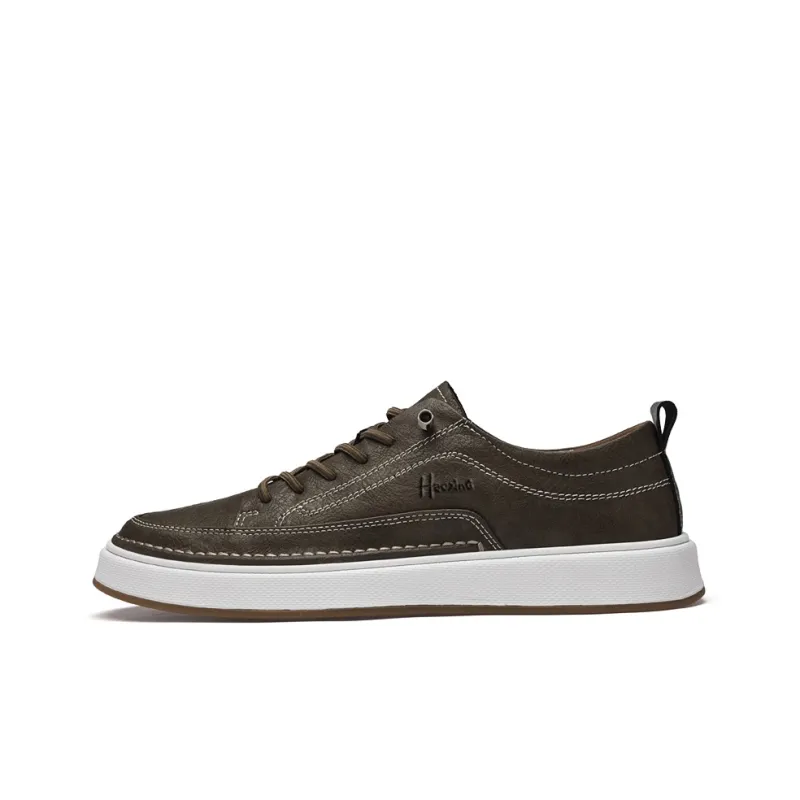 Extravagant Breathable Water Resistant Wear Resistant Cushioning Lightweight Low Top Skateboard Shoes Men's Khaki-0