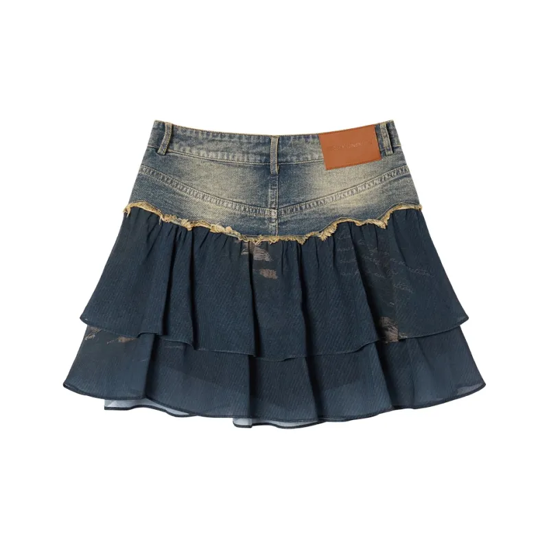 EPTISON WOMAN Denim Short Skirts Women's Denim Blue-1