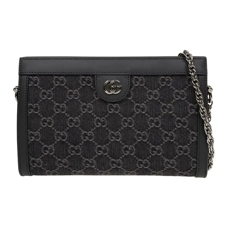 GUCCI Ophidia Denim Crossbody Bag Shoulder Bag Women's Black & Gray-1