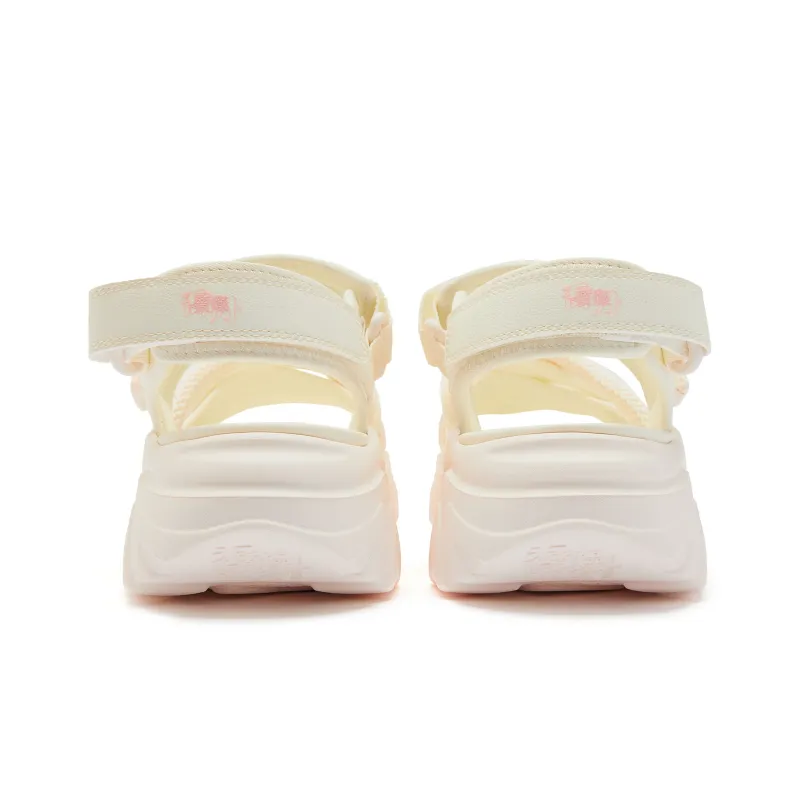 QIAODAN Beach Sandals Women's Hydrogen Pink Ivory-4
