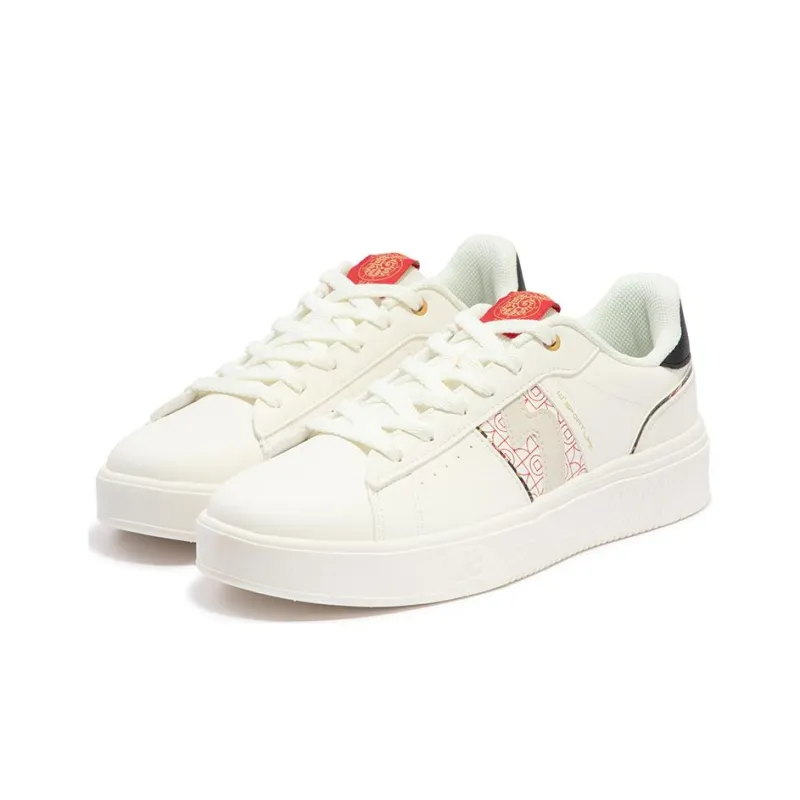 361° Wear Resistant Balance Low Top Skateboard Shoes Men's White Red-2
