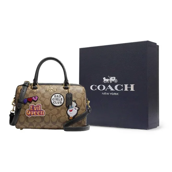COACH Disney, Collaboration Rowan Artificial Leather Shoulder Bag, Crossbody Bag, Handbag Large Size Women's Dark Khaki-5