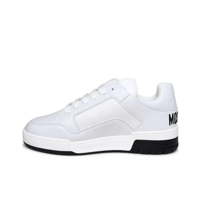 MOSCHINO Logo-embroidered Leather Sneakers-0