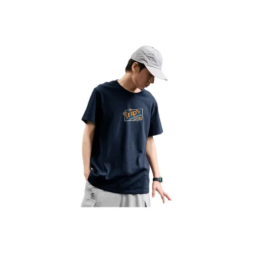 Tonlion T-Shirts Men Navy Blue