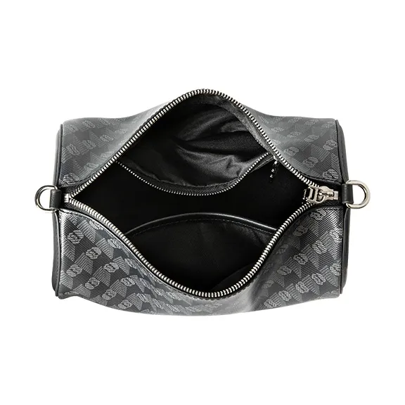 GUDI PVC Cylinder Bag Handheld Shoulder Bag Crossbody Bag Regular Men's Black-5