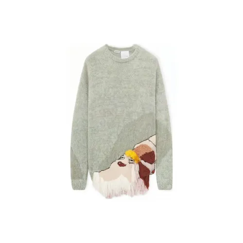 LOEWE SS23 Cashmere Sweaters Unisex Clove Green