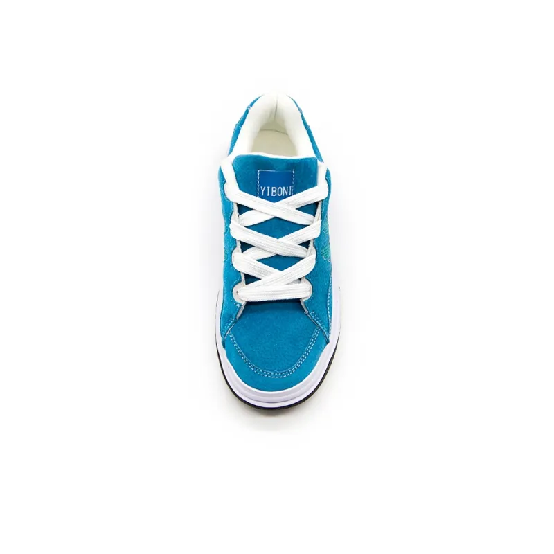 YIBONI Coverage Anti Slip And Wear Resistant Low Top Skateboard Shoes Unisex Blue-2