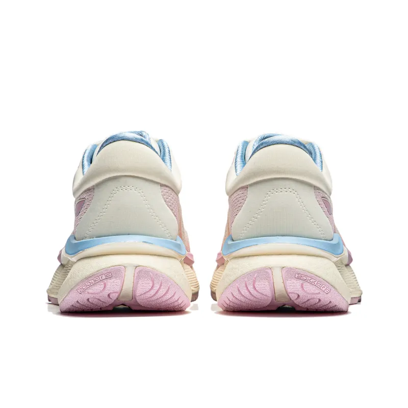 LiNing Cushioning, Abrasion Resistant, Slip Resistant Low Top Running Shoes Women's Beige White Pink-5