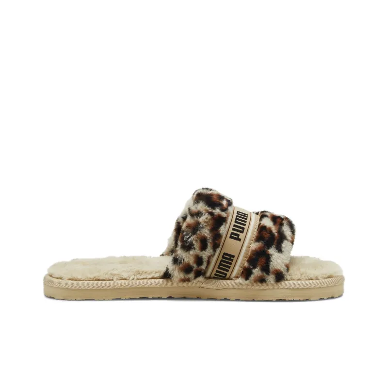 Puma Women's Fluff Slide 'I Am The Drama - Putty Leopard'-1