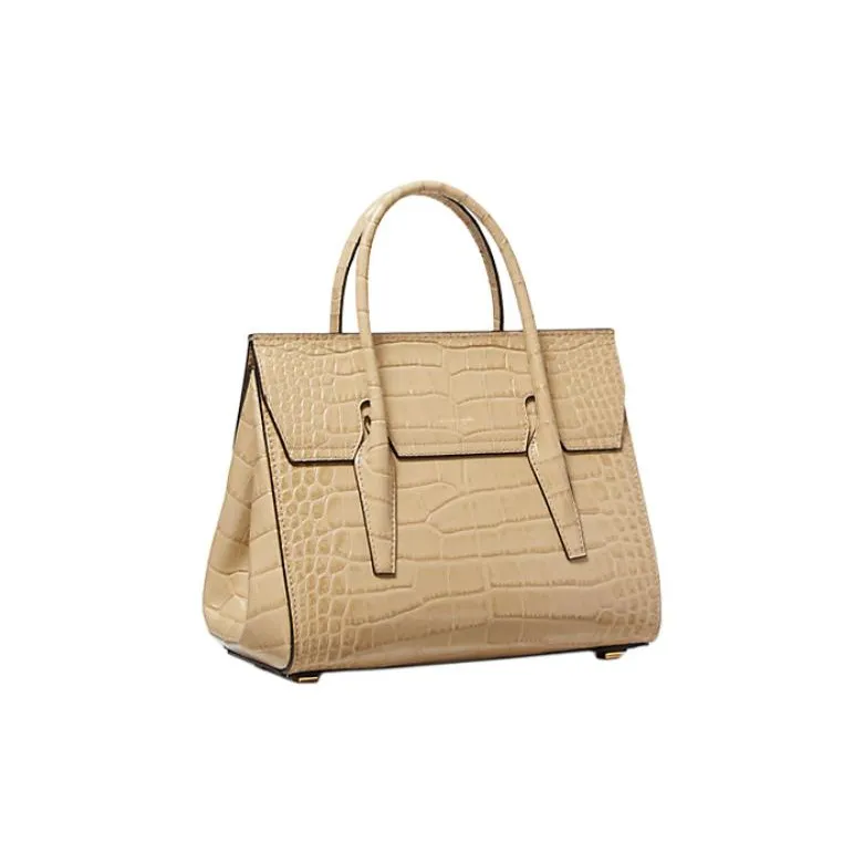 MICHAEL KORS Campbell Medium Crocodile Embossed Leather Satchel-1