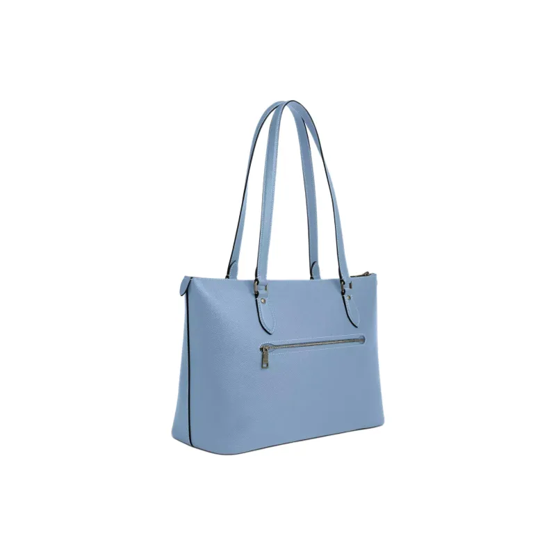 COACH Gallery Cross Grain Leather Tote Bag, Shopping Bag, Shoulder Bag, Handbag Large Size Women's Blue-1
