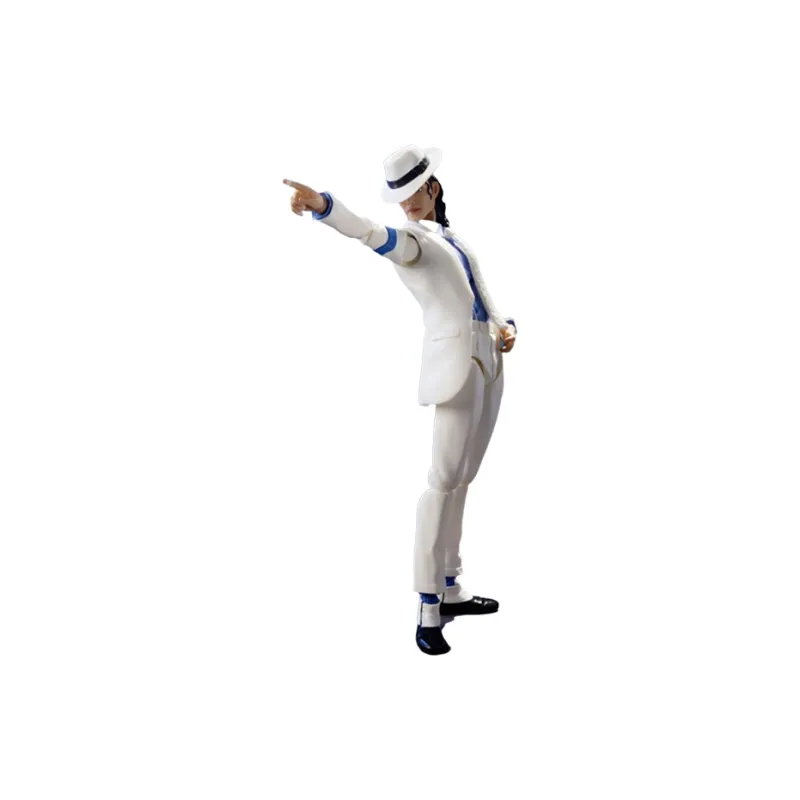 BANDAI SHF Michael Jackson 'Crime Master' 'Moonwalk' Action Figure 14cm With Base Scale Figures-2