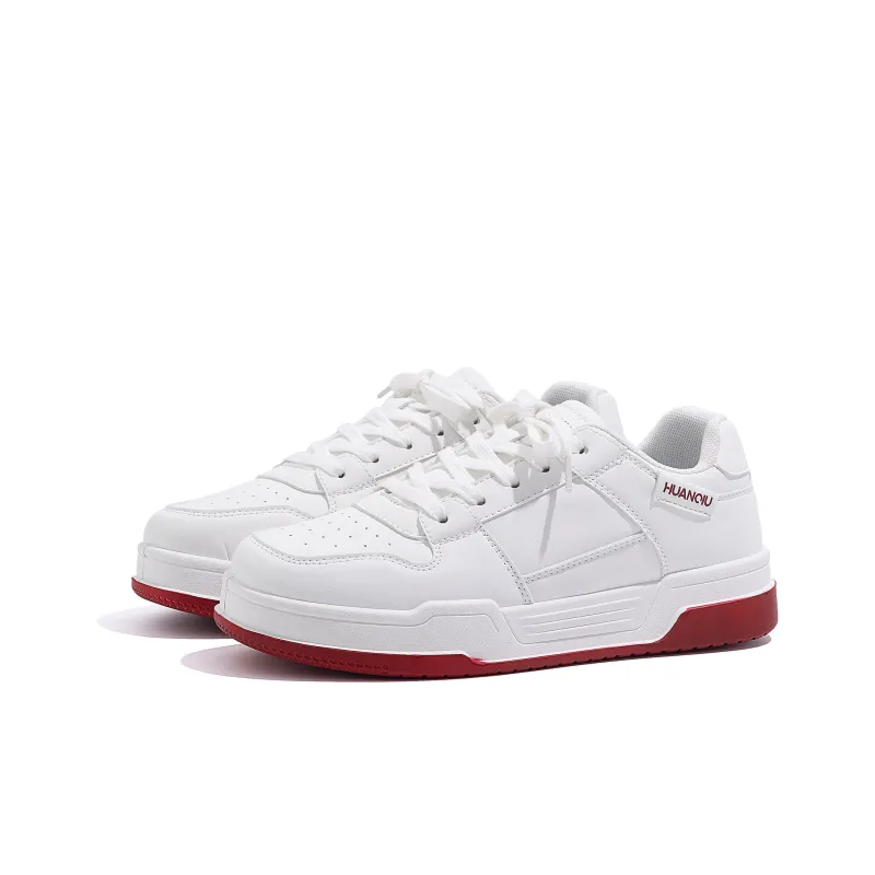 HUANQIU Year Of The Snake Limited, Breathable Air Force 1 Height Increasing Low Top Skateboard Shoes Men's White-4