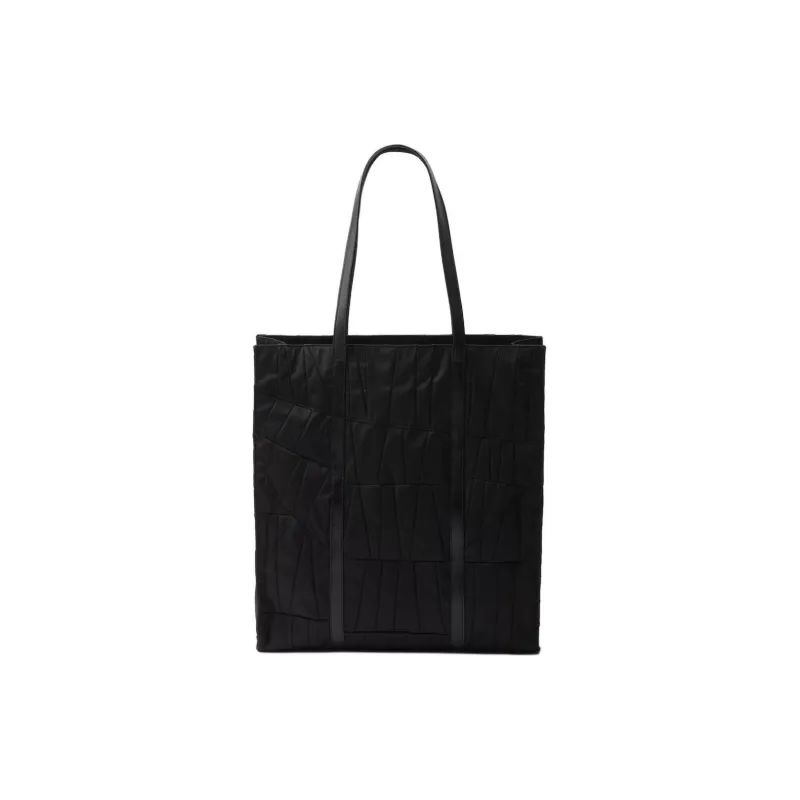 PRADA Recycled Nylon Tote Bag Shopping Bag Handbag Large Size Women's Black-2