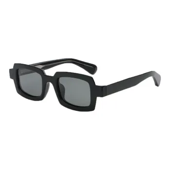 BGUUY PCCP Irregular Shape Sunglasses Unisex Bright Black Bean Flower Tea Orchid Gray