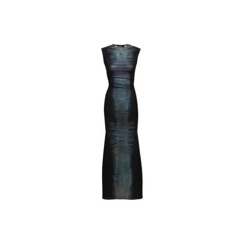 Misbhv Denim-print Sleeveless Maxi Dress