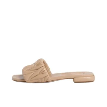 MIU MIU Slide Slippers Women's Sand Yellow