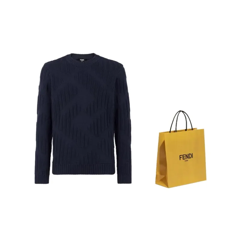 FENDI Sweaters Men Navy Blue-2