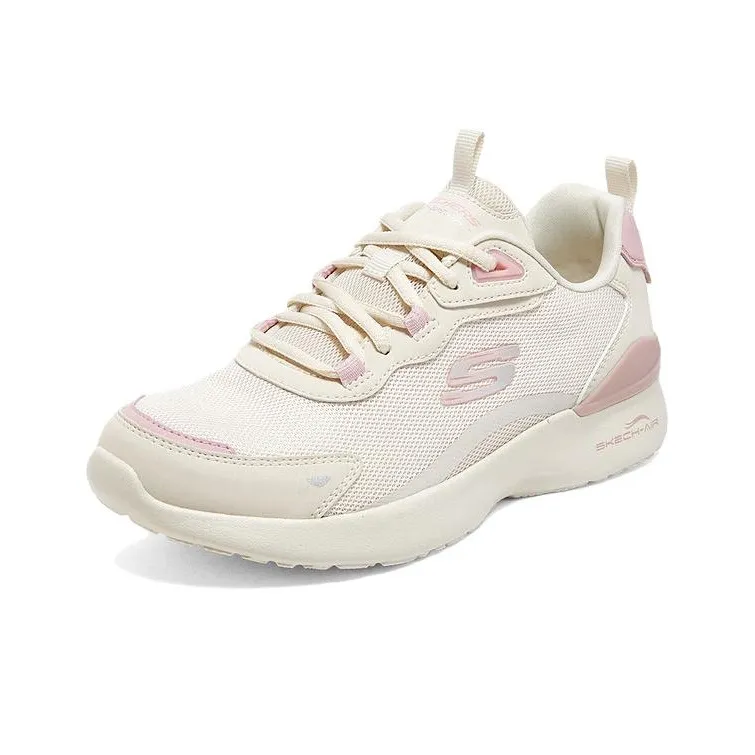 Skechers Cushioned Slip Resistant Abrasion Resistant Low Top Casual Running Shoes Women's White Pink-2