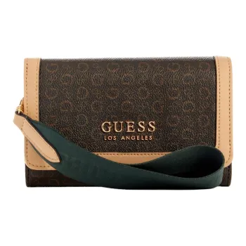 GUESS Coated Canvas Cell Phone Storage Box Wallet Women's Brown