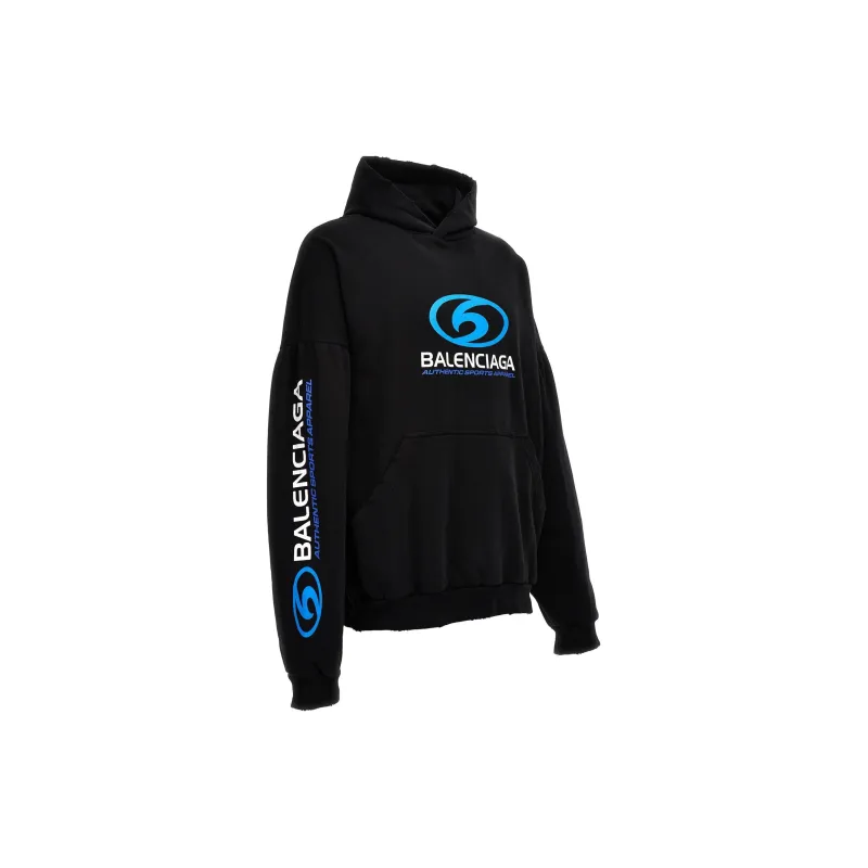 Balenciaga Logo Printed Distressed Hoodie-4