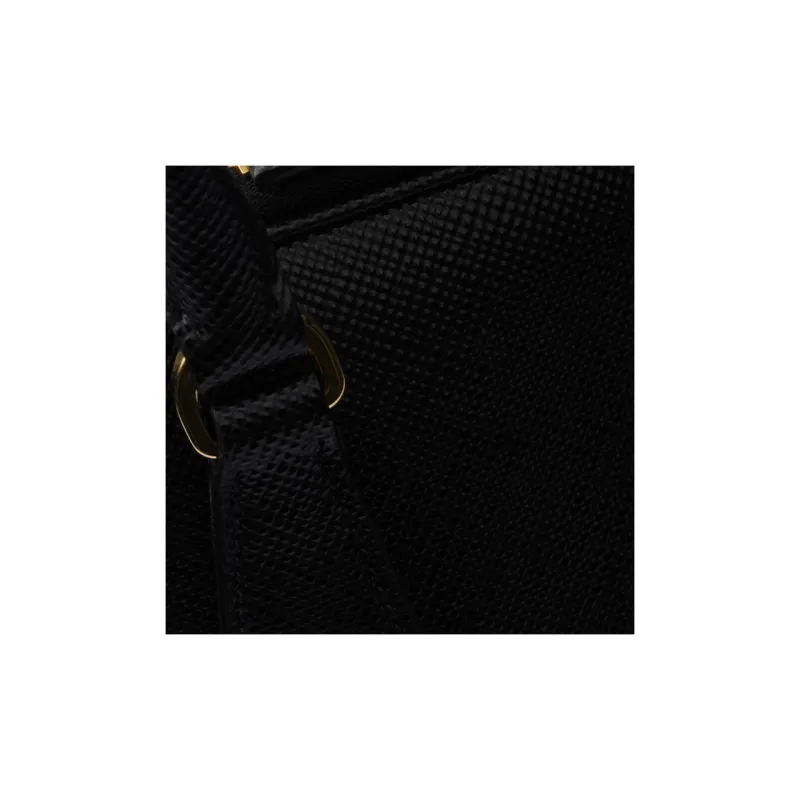 PRADA Saffiano Leather Handbag Large Size Women's Black-4