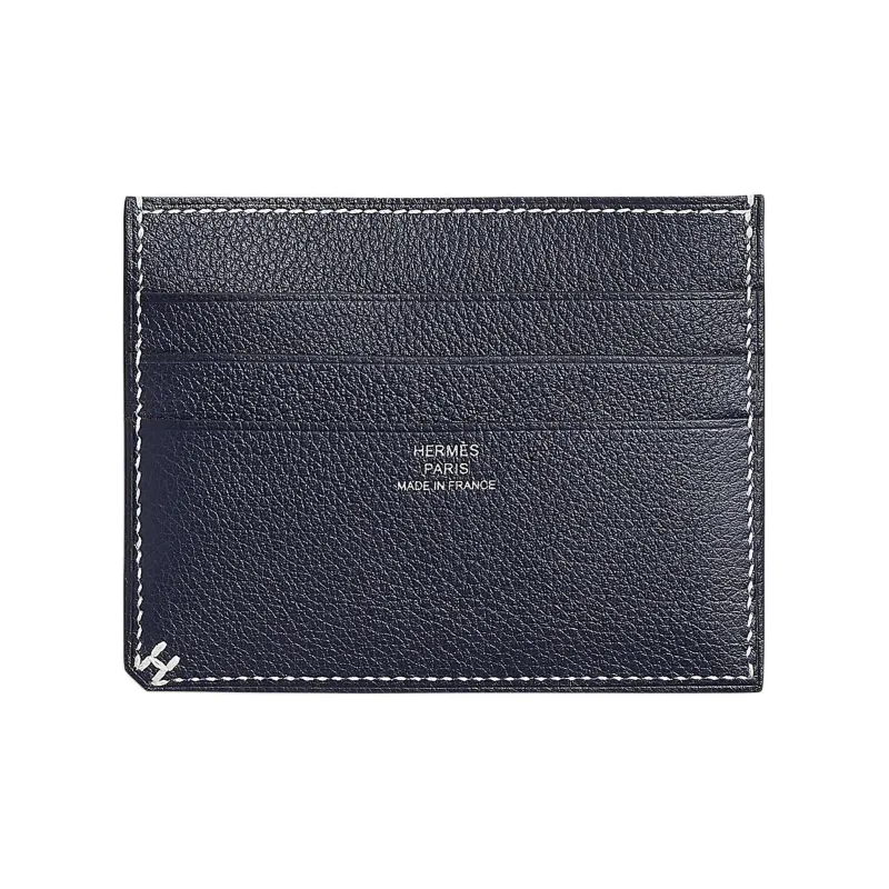 HERMES Evercolor Calfskin Card Holder Women's 2Z Bleu Nuit Midnight Blue-1