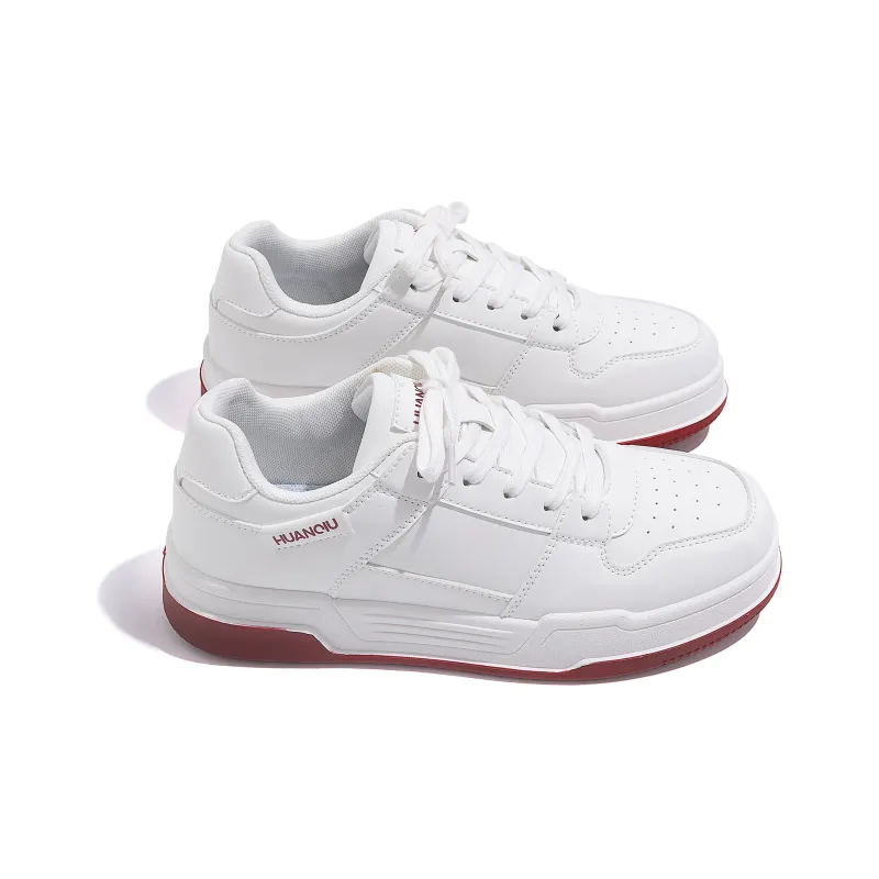 HUANQIU Year Of The Snake Limited, Breathable Air Force 1 Height Increasing Low Top Skateboard Shoes Men's White-3