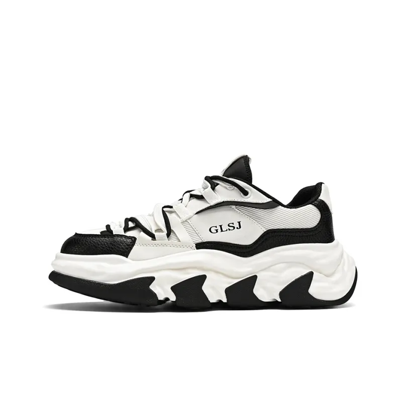 GONGLANGSHIJIA Wear-Resistant Height Increasing Low-Top Chunky Sneakers Men's-0
