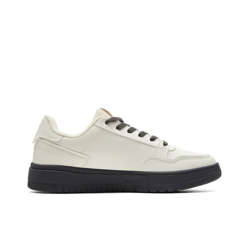PEAK Slip Resistant Cushioning Abrasion Resistant Lightweight Low Top Skateboard Shoes Women's Canvas White Dark Gray-1