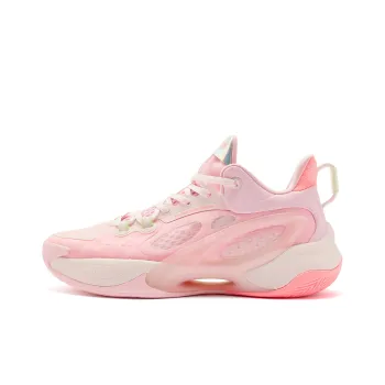 QIAODAN Dawn Basketball Shoes Men Low Top Morning Light Pink Energetic Pink