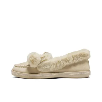 Skechers Cushioned Slip Resistant Warm Low Top Casual Shoes Women's Natural
