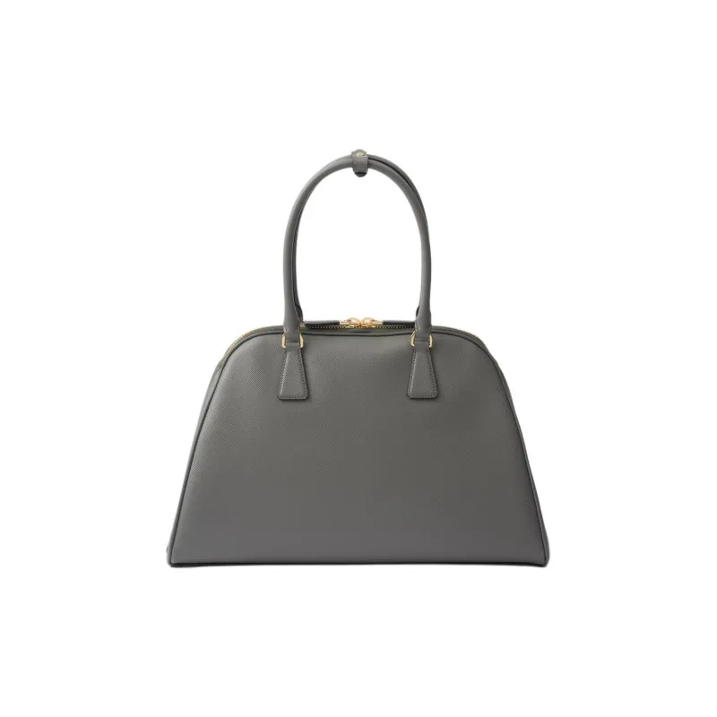 PRADA Saffiano Leather Handbag Large Size Women's Marble Gray-3