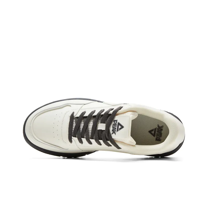 PEAK Slip Resistant Cushioning Abrasion Resistant Lightweight Low Top Skateboard Shoes Women's Canvas White Dark Gray-3