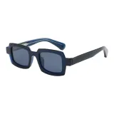 Bright Transparent Blue Frame with Gray Blue Lens