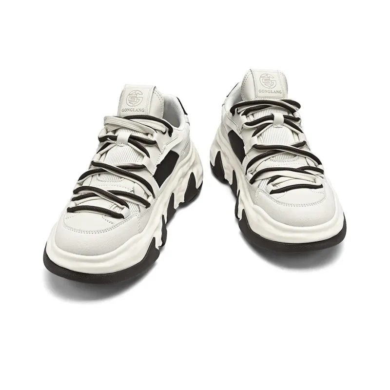 GONGLANGSHIJIA Wear-Resistant Height Increasing Low-Top Chunky Sneakers Men's-11