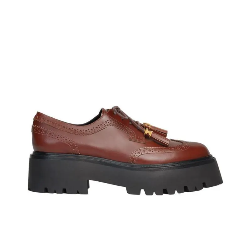 CELINE Platform Shoes Women's Red Brown-1
