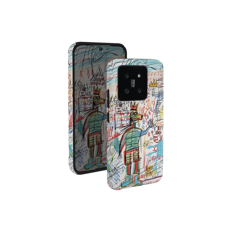 Keshami PC Material Fully Enclosed Impact Resistant Matte Crown Graffiti Phone Cases Suitable For Xiaomi 14/14pro-2